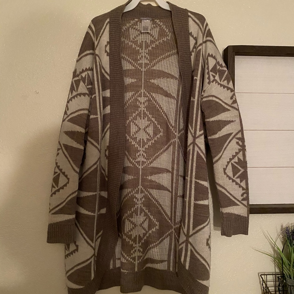 Tan and cream cardigan